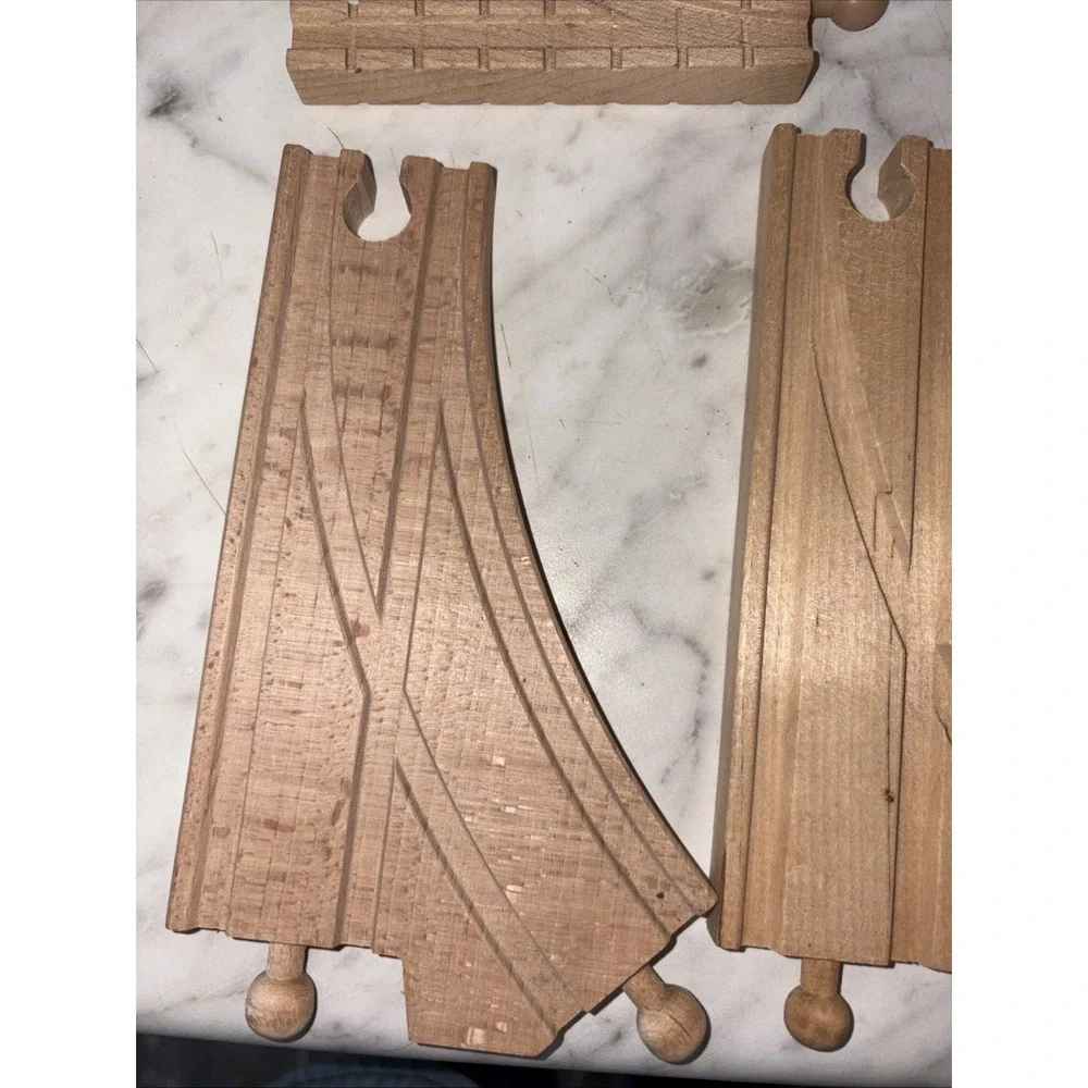 Thomas/Brio/Learning Lot Curved Switching Tracks Wooden Trains Qty 3